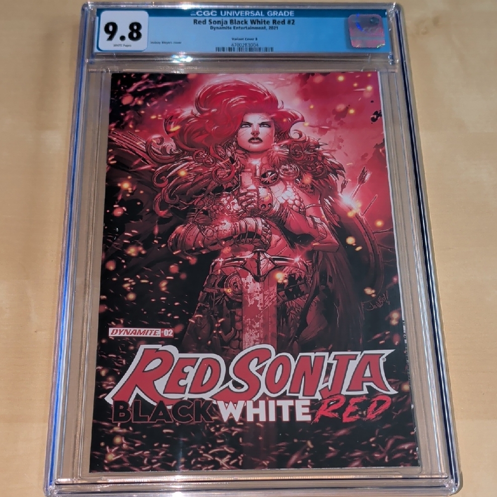 Dynamite Red Sonja Black White Red #2 CGC 9.8 Variant Cover B 2021 Jonboy Meyers
